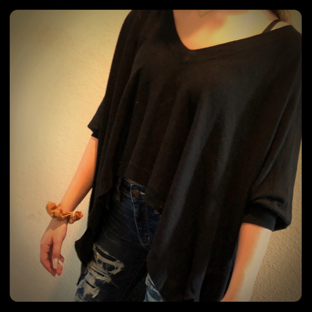 Cute black long flowing shirt!